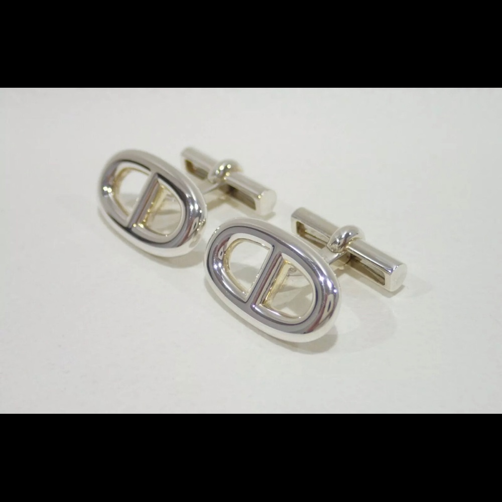 HERMES sterling silver Marine cufflinks